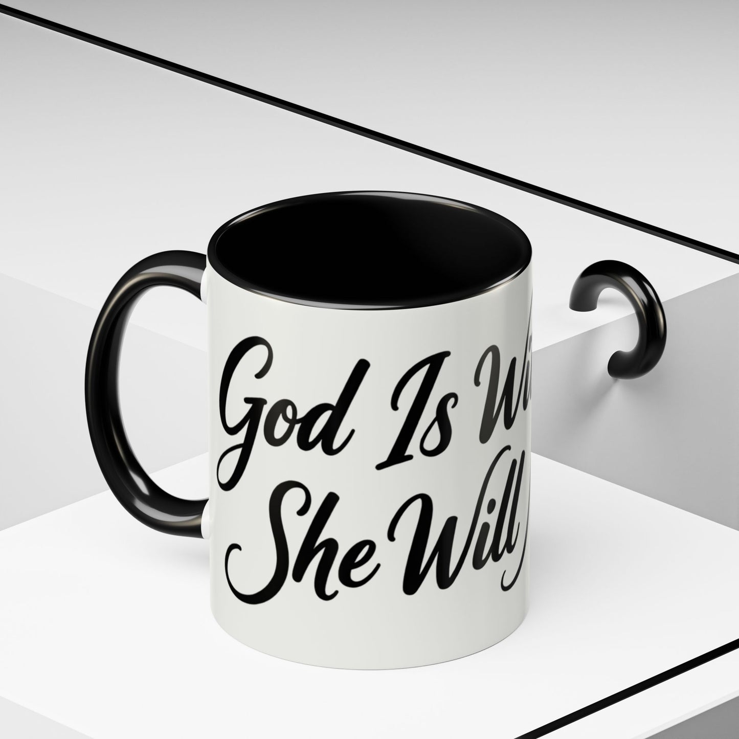 Inspirational Script Coffee Mug — "Strength Lives in Small, Steady Moments" (11/15 oz)