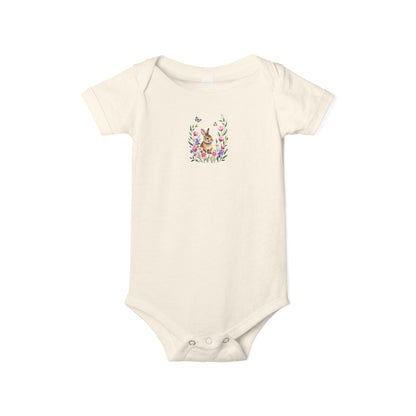 Floral Bunny Infant One-Piece Bodysuit