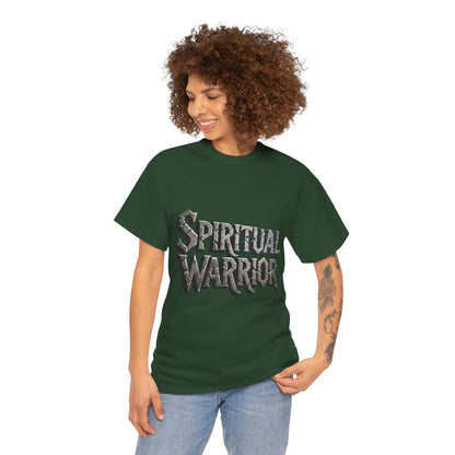 Spiritual Warrior T-Shirt — Gothic Lettering Faith & Strength Tee