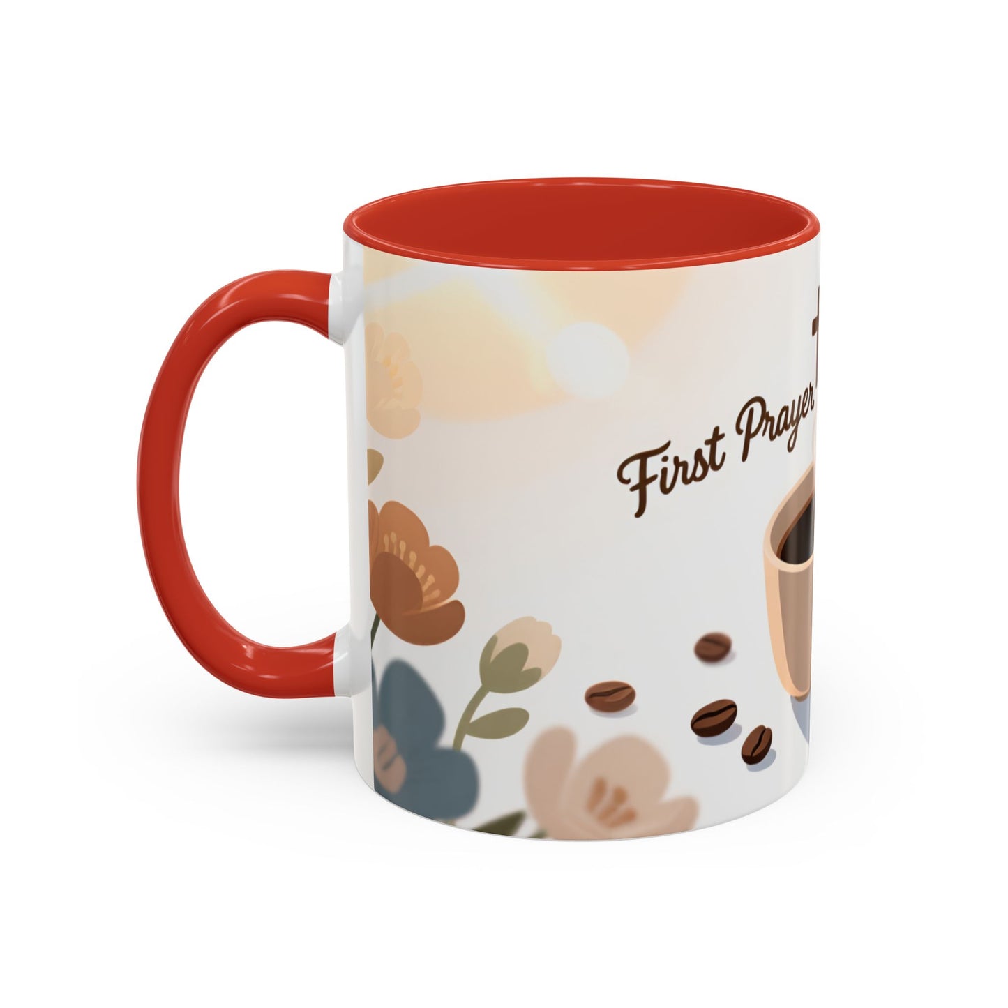 Prayer Then Coffee Mug — Christian Scripture Coffee Cup (1 Thessalonians 5:17) (Multi Color )