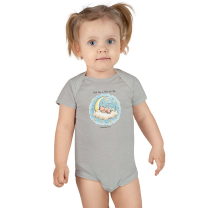 Baby Onesie - 'God Has a Plan for Me' Sleeping Moon Newborn Bodysuit