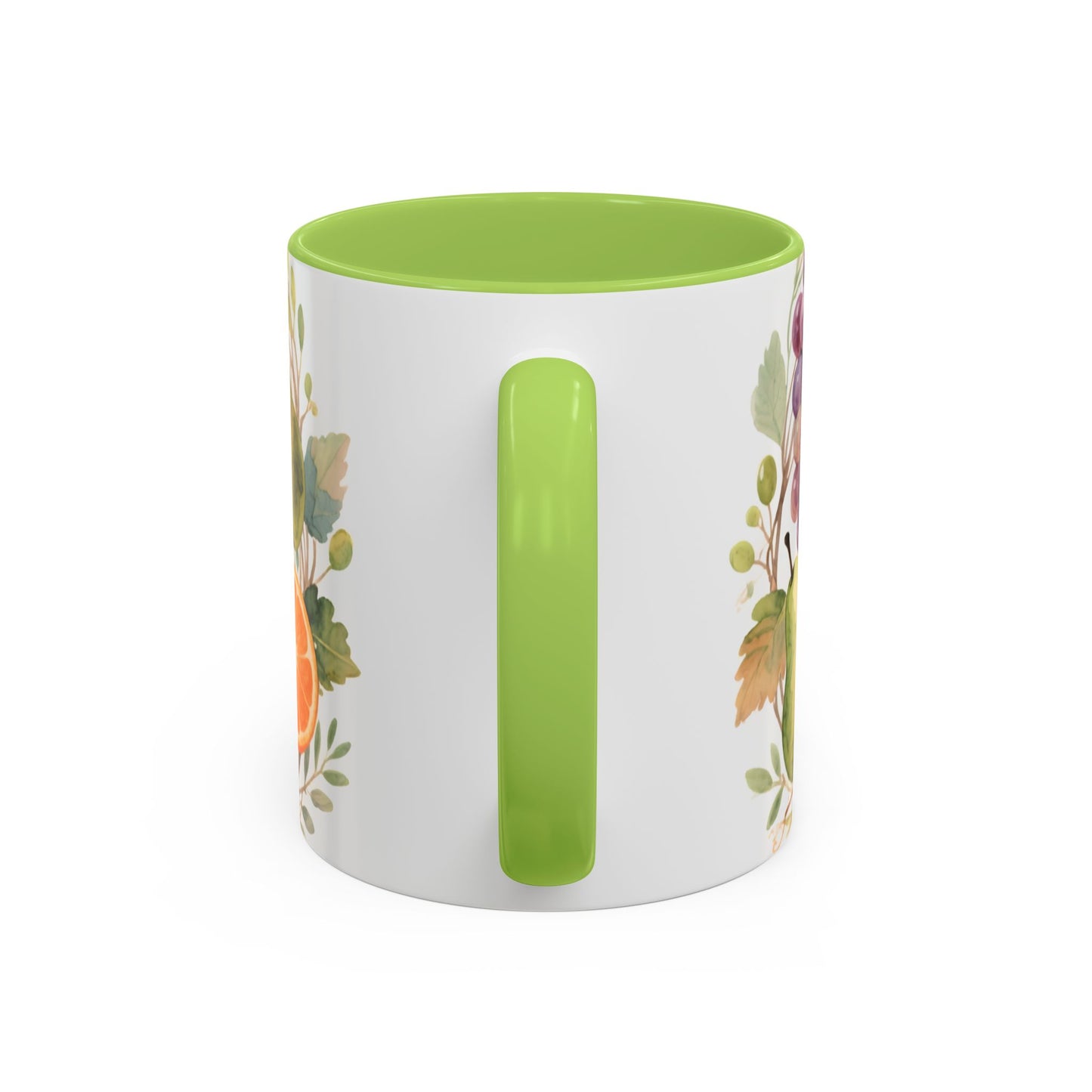 Christian Fruit of the Spirit Accent Coffee Mug — Galatians 5:22-23 Floral Scripture Design (11/15oz)