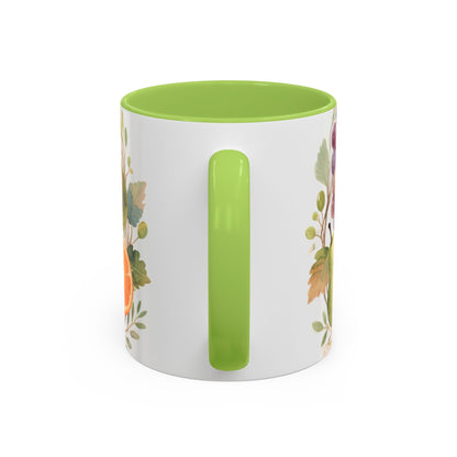 Christian Fruit of the Spirit Accent Coffee Mug — Galatians 5:22-23 Floral Scripture Design (11/15oz)