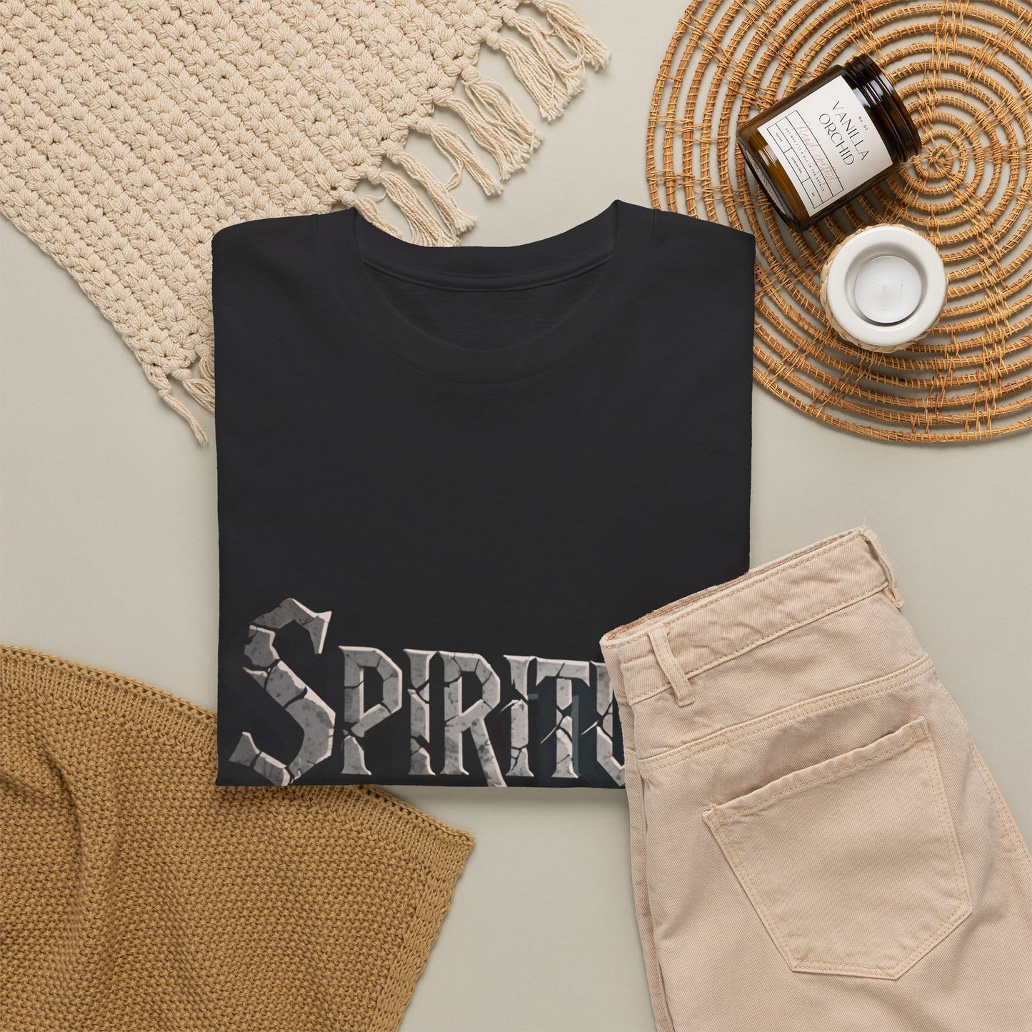 Spiritual Warrior T-Shirt — Gothic Lettering Faith & Strength Tee