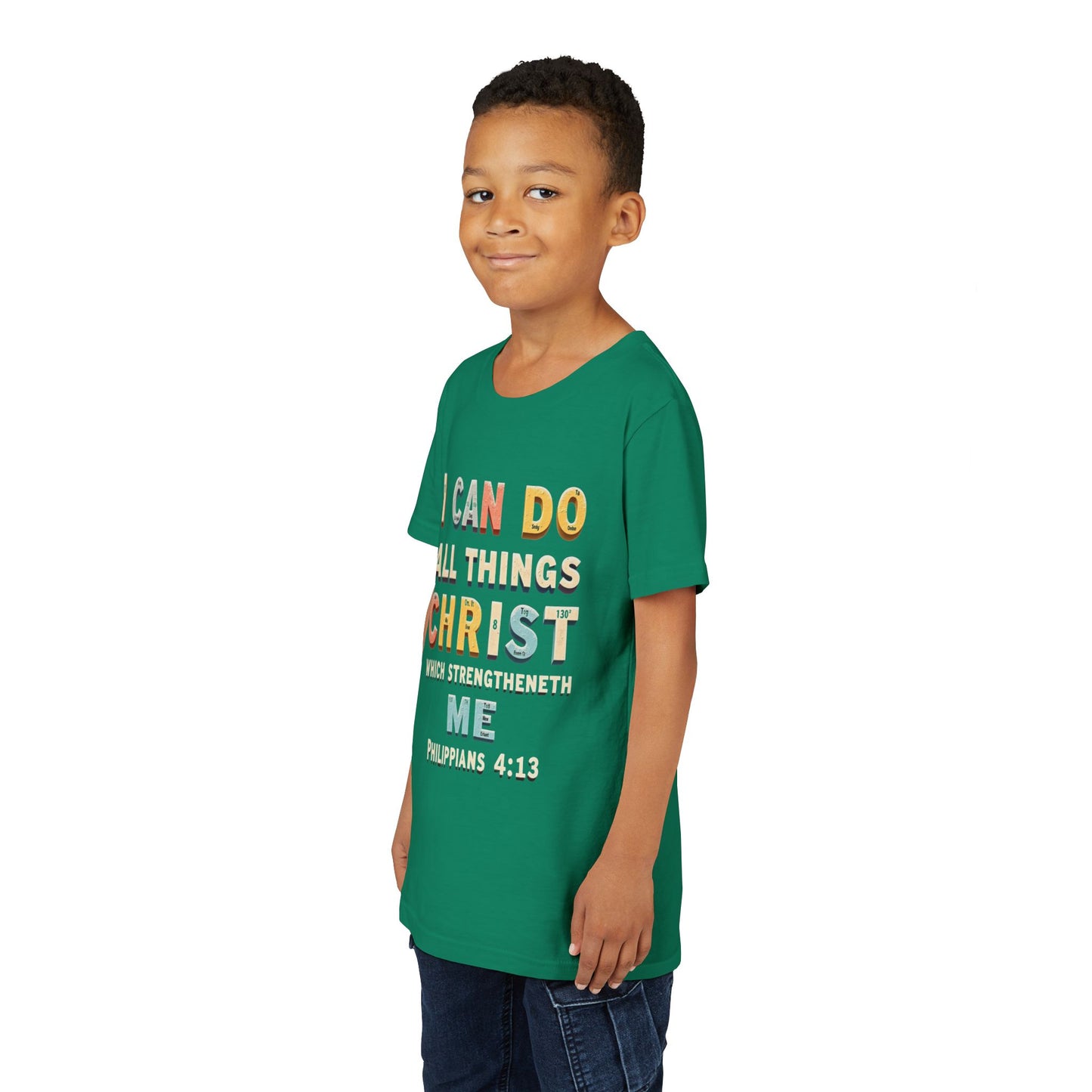 I Can Do All Things Christ Youth Tee | Philippians 4:13 Christian Kids Shirt
