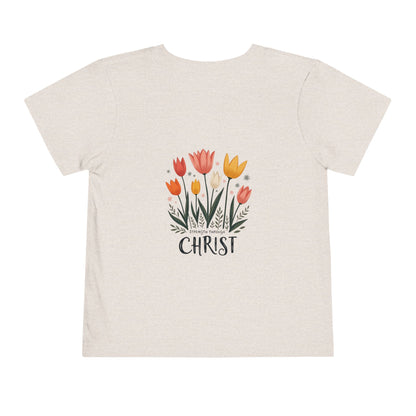 Cute Tulip Floral Christ Tee for Toddlers | Daily Faith Inspiration | Ideal Gift for Kids