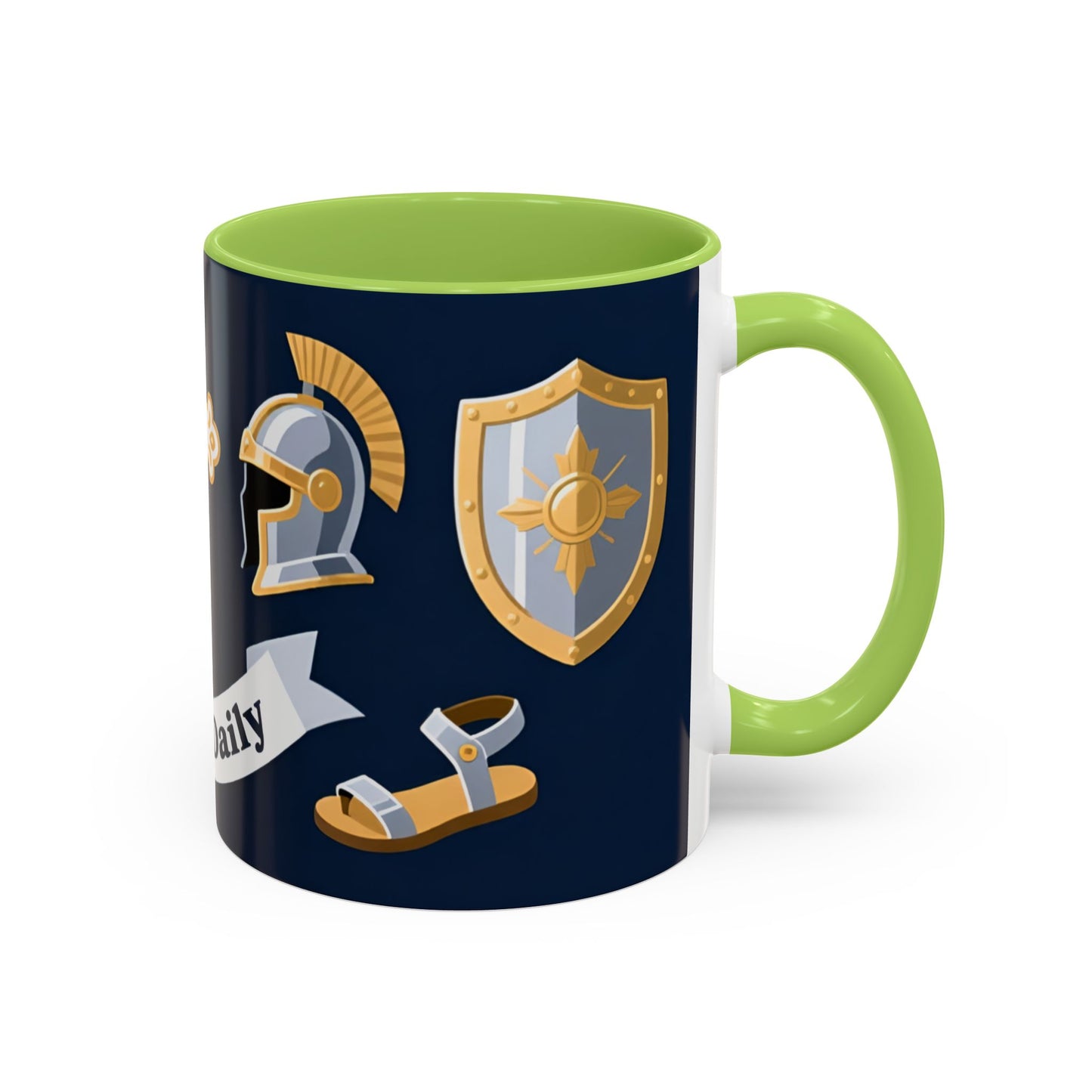 Christian Knight Coffee Mug — “Suit Up Daily” Accent Ceramic Mug
