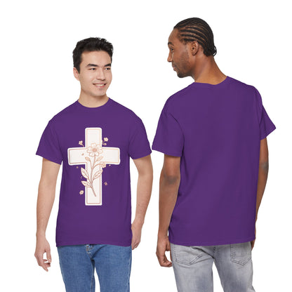 Floral Cross Tee — Delicate Bloom Christian T-Shirt