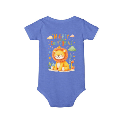 Mighty and Courageous Lion Infant One‑Piece Bodysuit | Perfect Gift for Baby Showers | Birthday Gifts