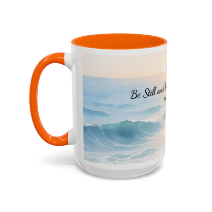 Psalm 46:10 Ocean Coffee Mug – "Be Still and Know That I Am God" Inspirational Ceramic