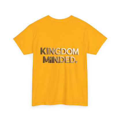 Faith & Focus Tee — Gold Typography Cotton Shirt