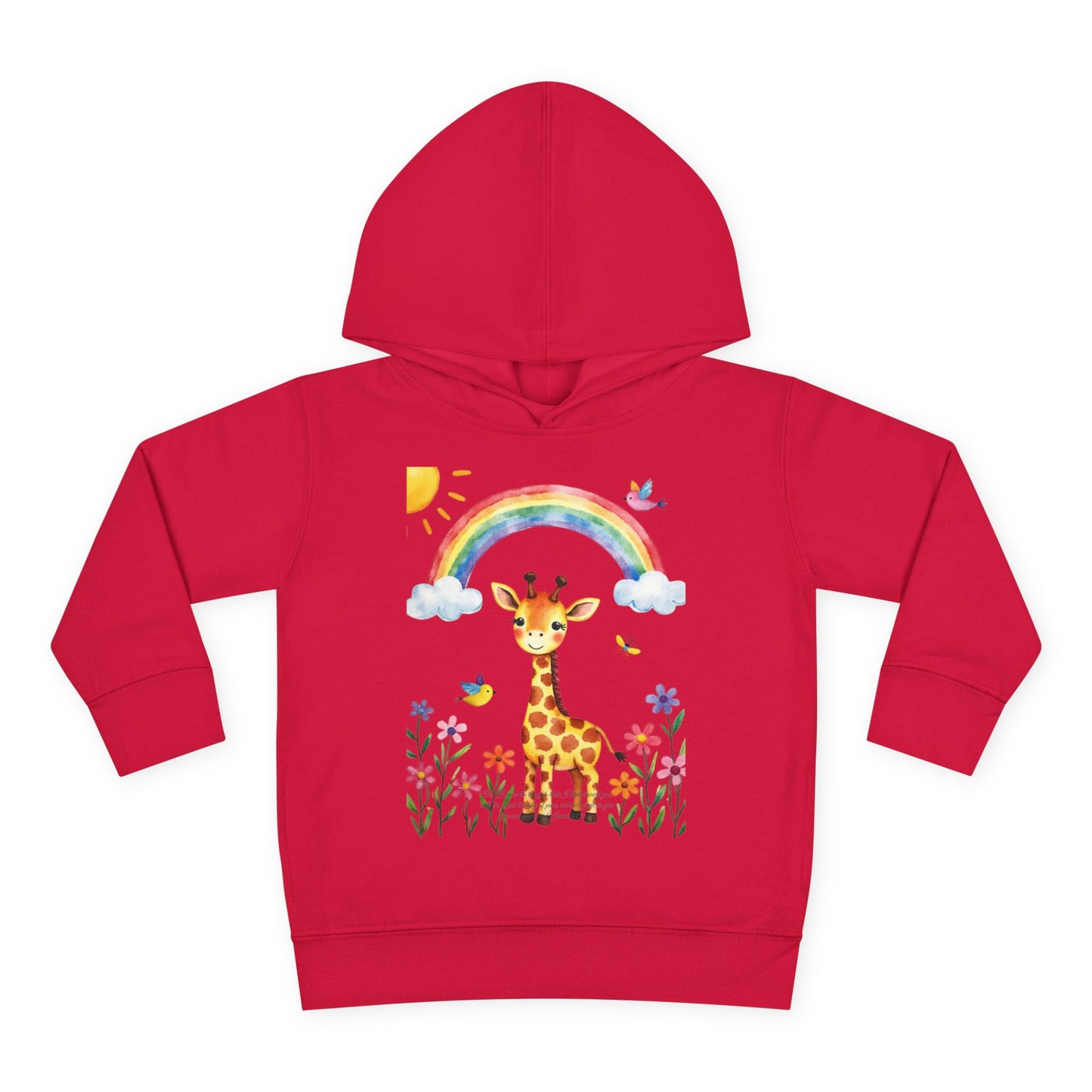 Toddler Hoodie — Giraffe Rainbow Floral Pullover