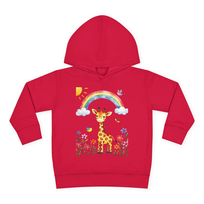 Toddler Hoodie — Giraffe Rainbow Floral Pullover