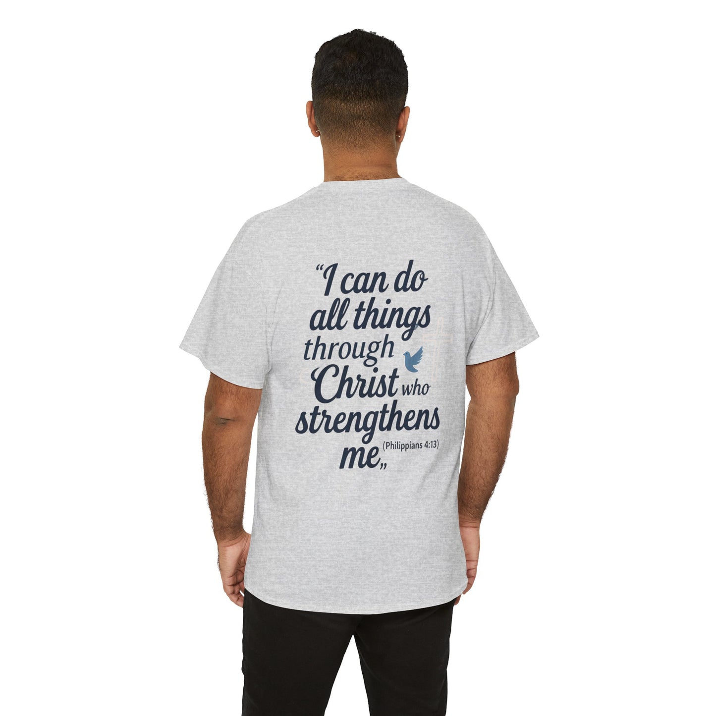 Inspirational Christian T-Shirt - "I Can Do All Things Through Christ" Bible Verse Tee