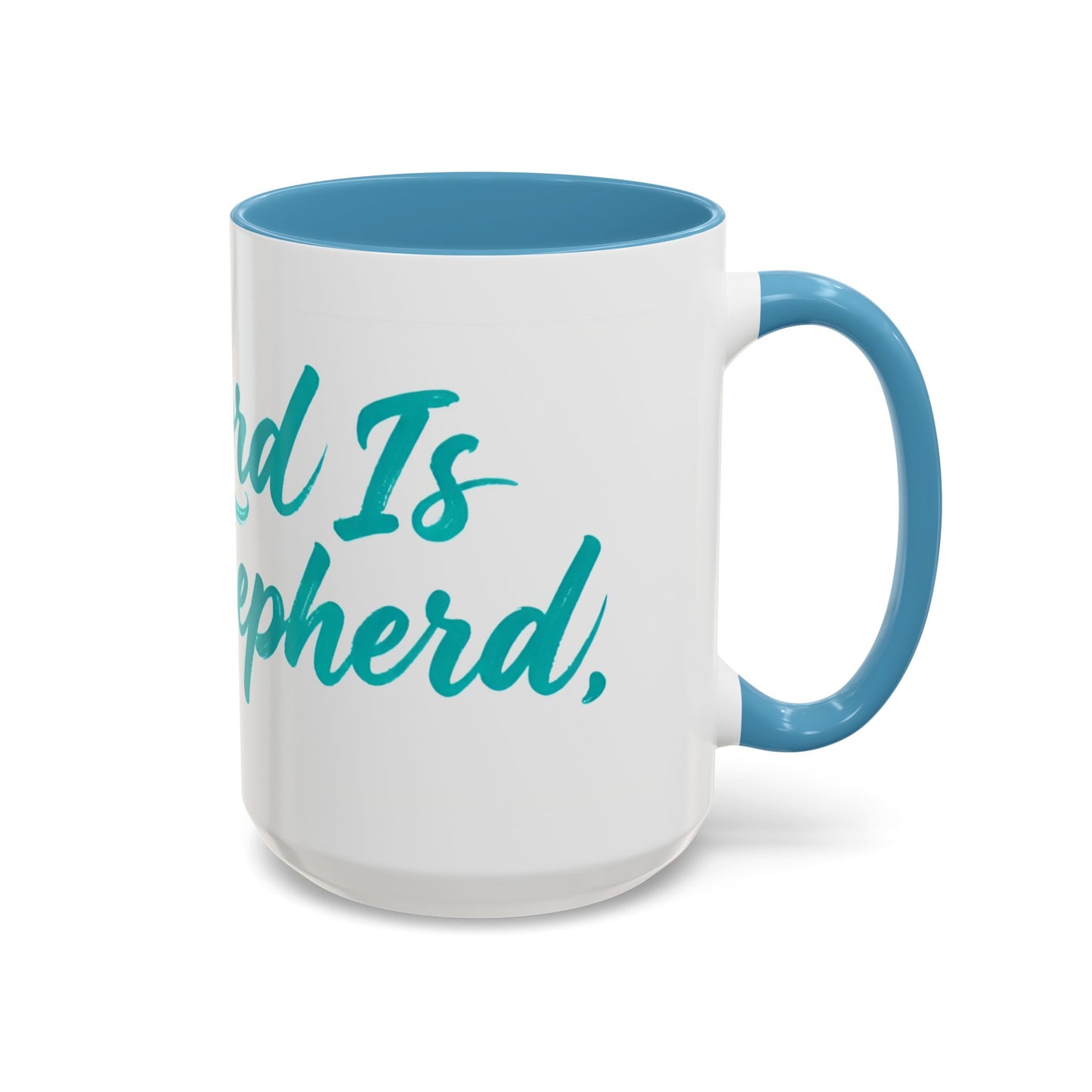 Scripture Accent Coffee Mug — Teal Hand-Lettered Encouragement (11/15 oz)