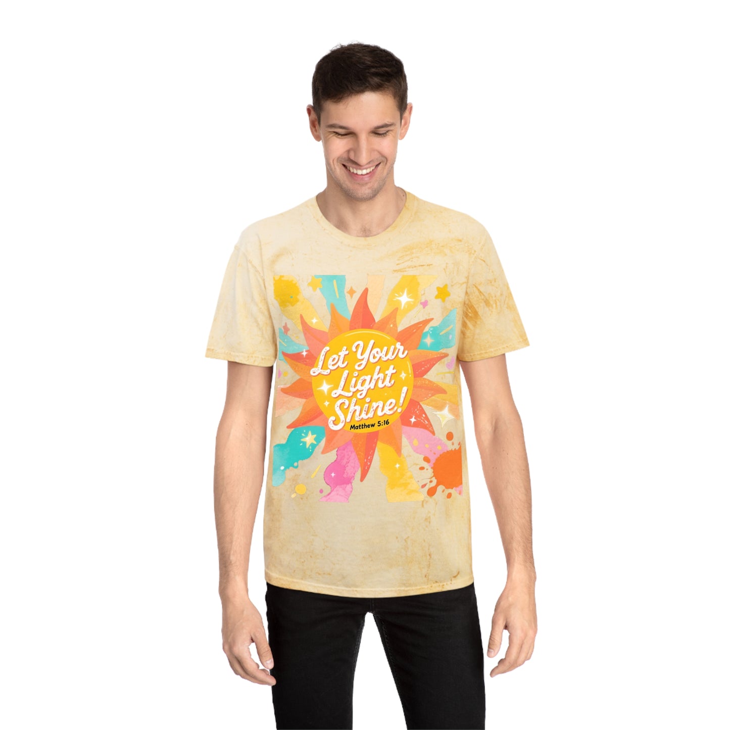 Let Your Light Shine T-Shirt — Retro Sunshine Graphic Tee (Matthew 5:16)