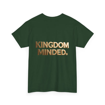 Faith & Focus Tee — Gold Typography Cotton Shirt