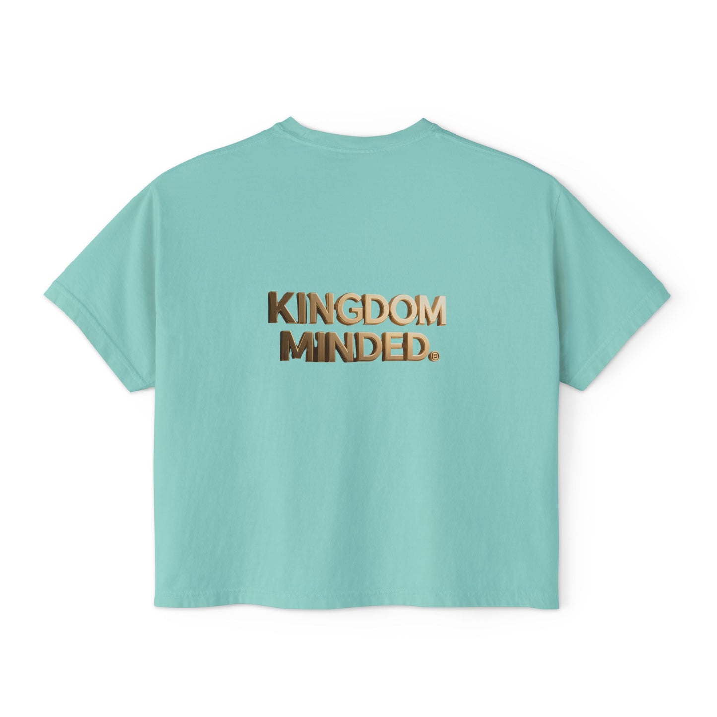 Kingdom Minded Boxy Tee — Women's Faith-Inspired Cropped T-Shirt