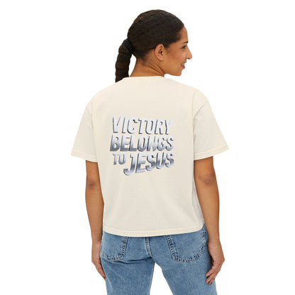 Victory Belongs to Jesus Boxy Tee — Christian Faith Graphic Tee