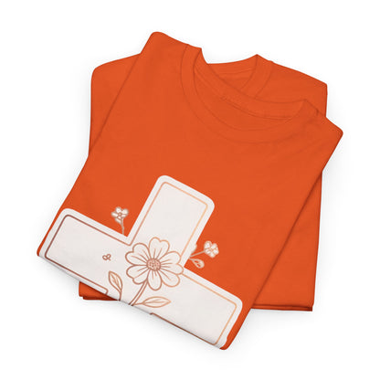 Floral Cross Tee — Delicate Bloom Christian T-Shirt