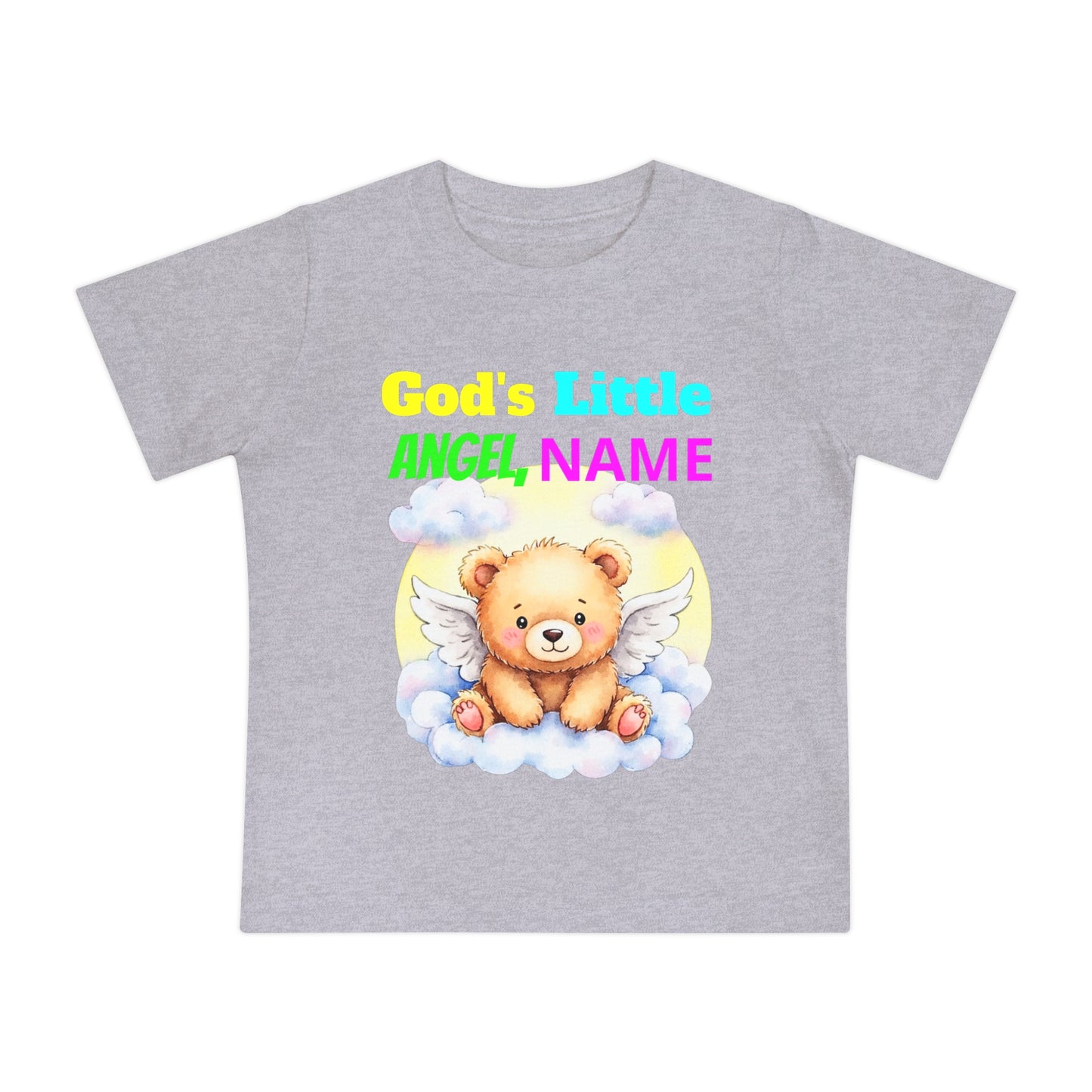 Baby T-Shirt — Personalized "God's Little Angel" Teddy Design