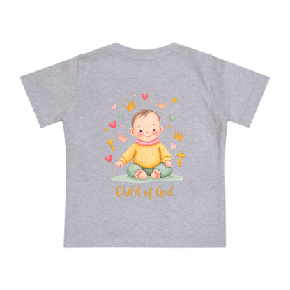 Baby Short Sleeve T-Shirt — "Child of God" Smiling Infant Faith Tee