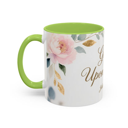 Grace Upon Grace Coffee Mug — Floral John 1:16 Scripture Accent Mug