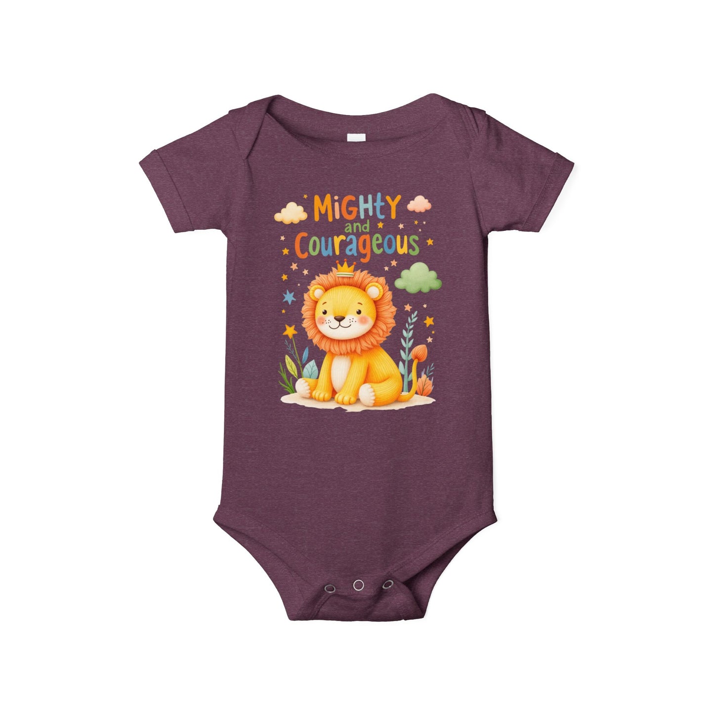 Mighty and Courageous Lion Infant One‑Piece Bodysuit | Perfect Gift for Baby Showers | Birthday Gifts