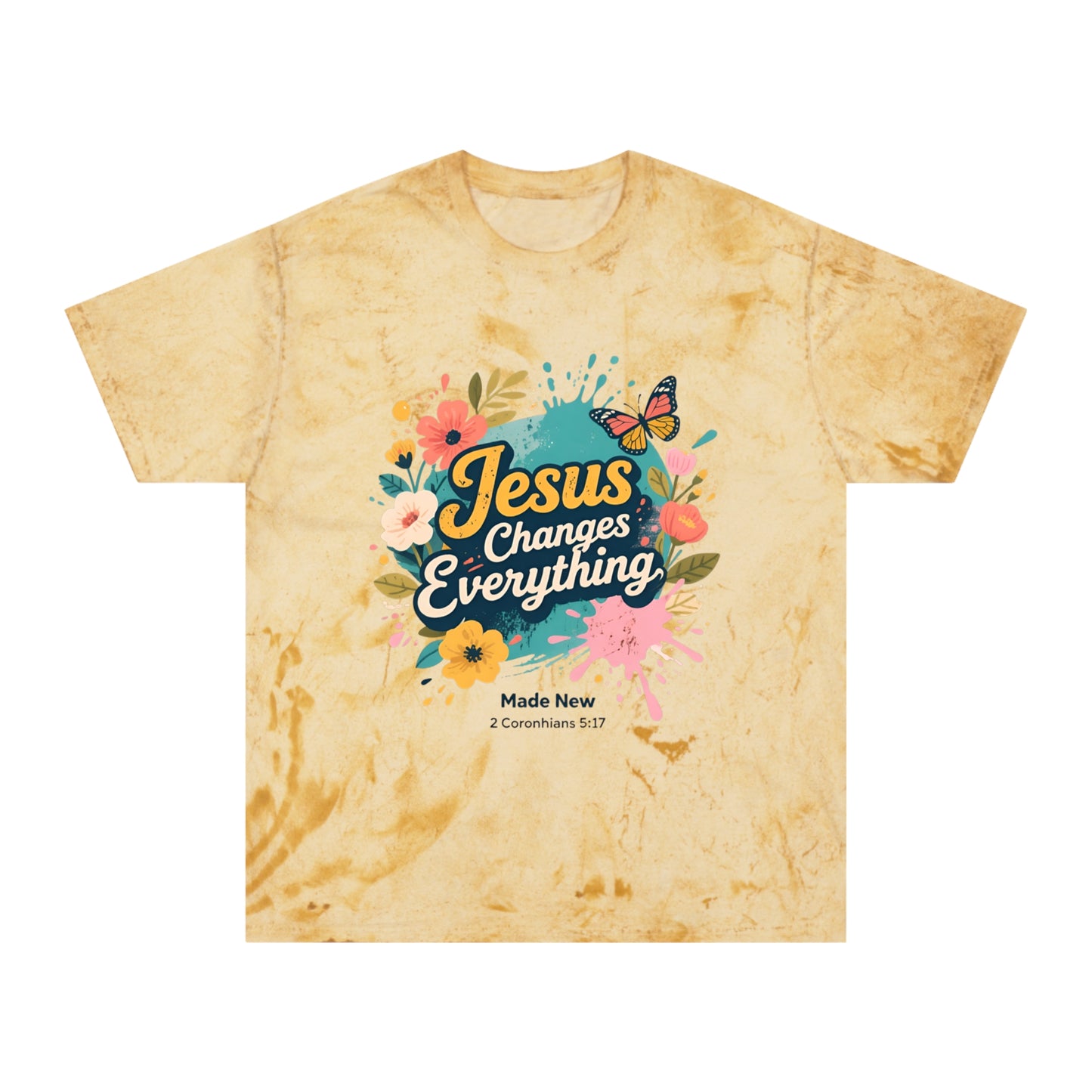 Jesus Changes Everything T-Shirt — Floral Butterfly Christian Tee