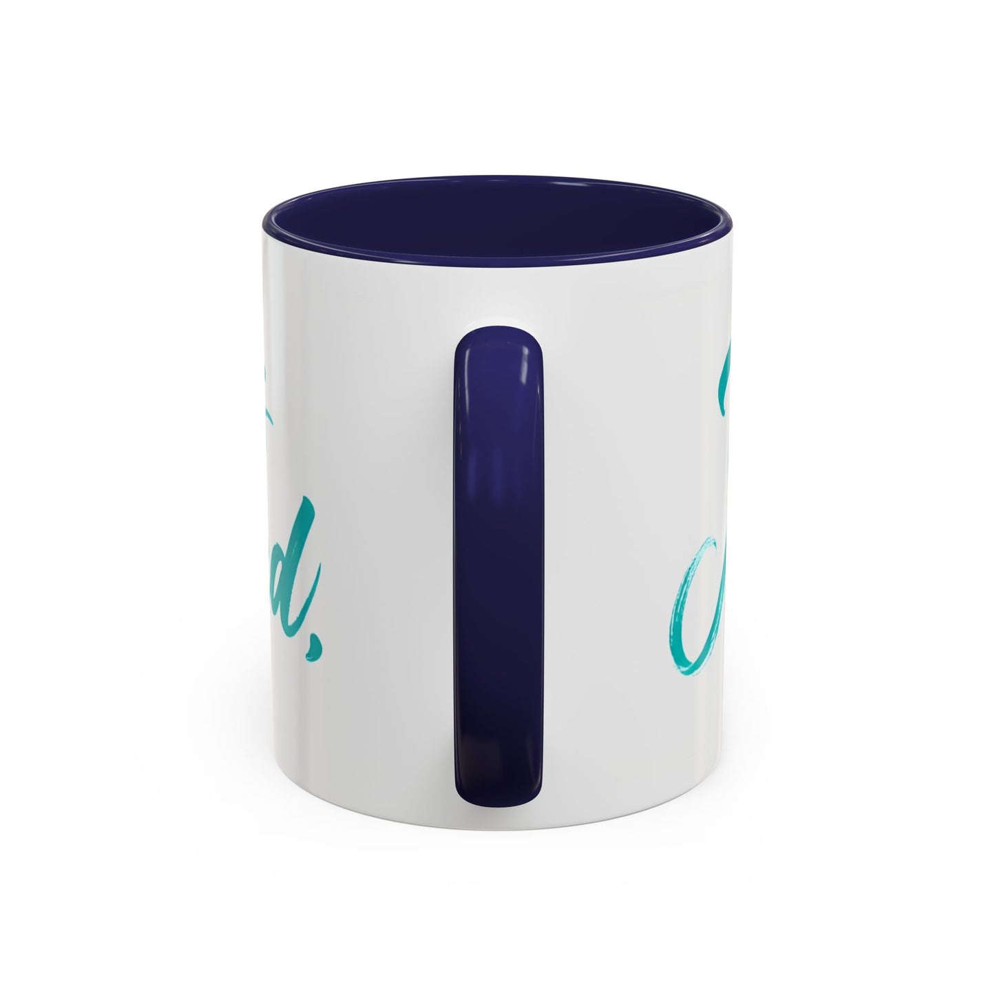 Scripture Accent Coffee Mug — Teal Hand-Lettered Encouragement (11/15 oz)