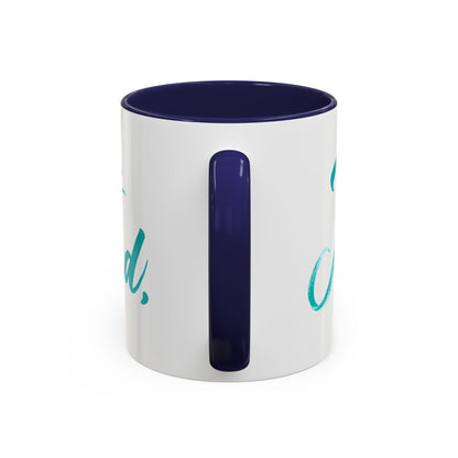 Scripture Accent Coffee Mug — Teal Hand-Lettered Encouragement (11/15 oz)