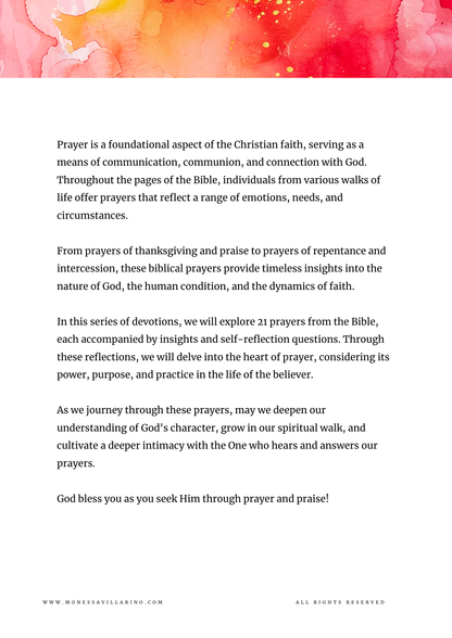 Prayer Journal: 21 days of Biblical Prayers Devotional Journal | Hardcover; Premium Color; A4 size | Perfect Gift
