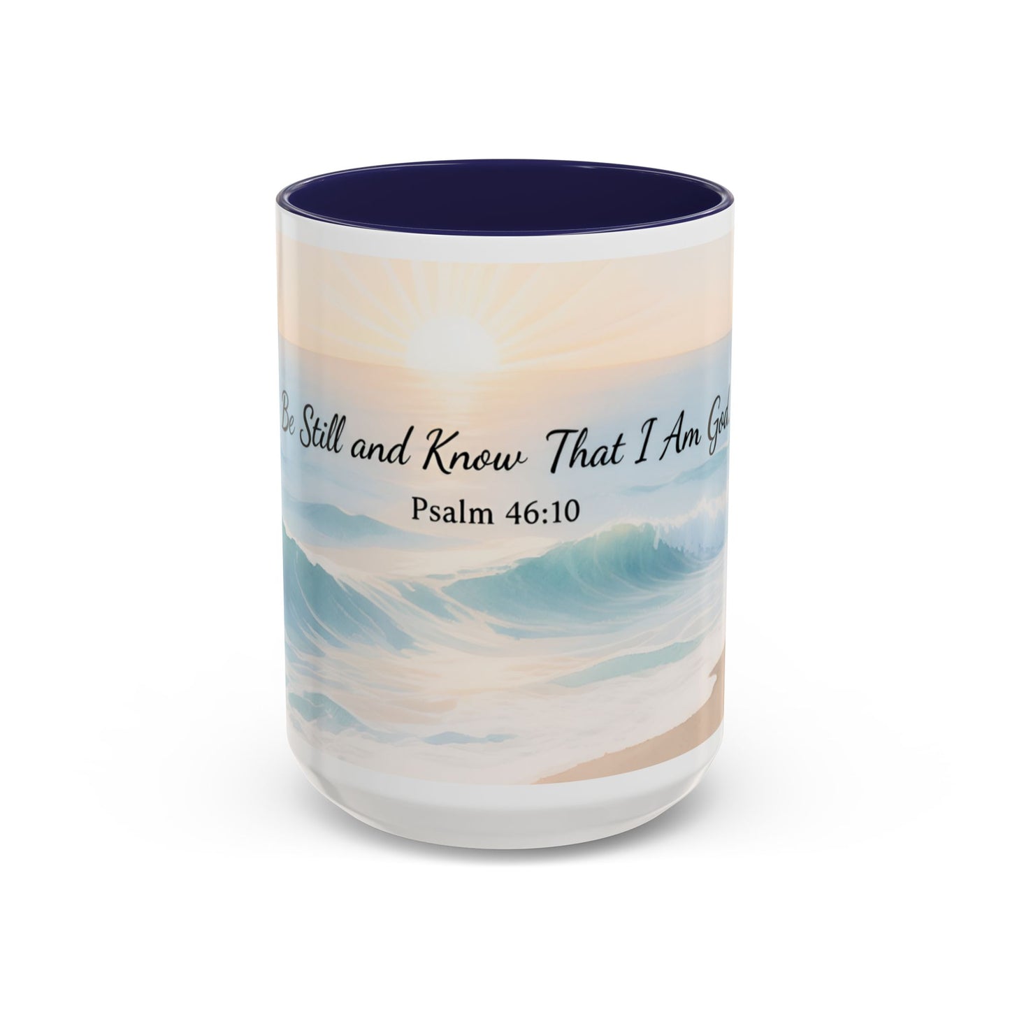 Psalm 46:10 Ocean Coffee Mug – "Be Still and Know That I Am God" Inspirational Ceramic