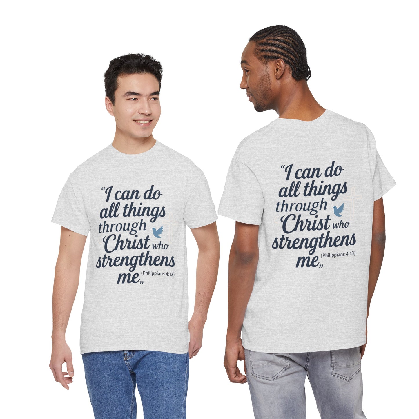 Inspirational Christian T-Shirt - "I Can Do All Things Through Christ" Bible Verse Tee