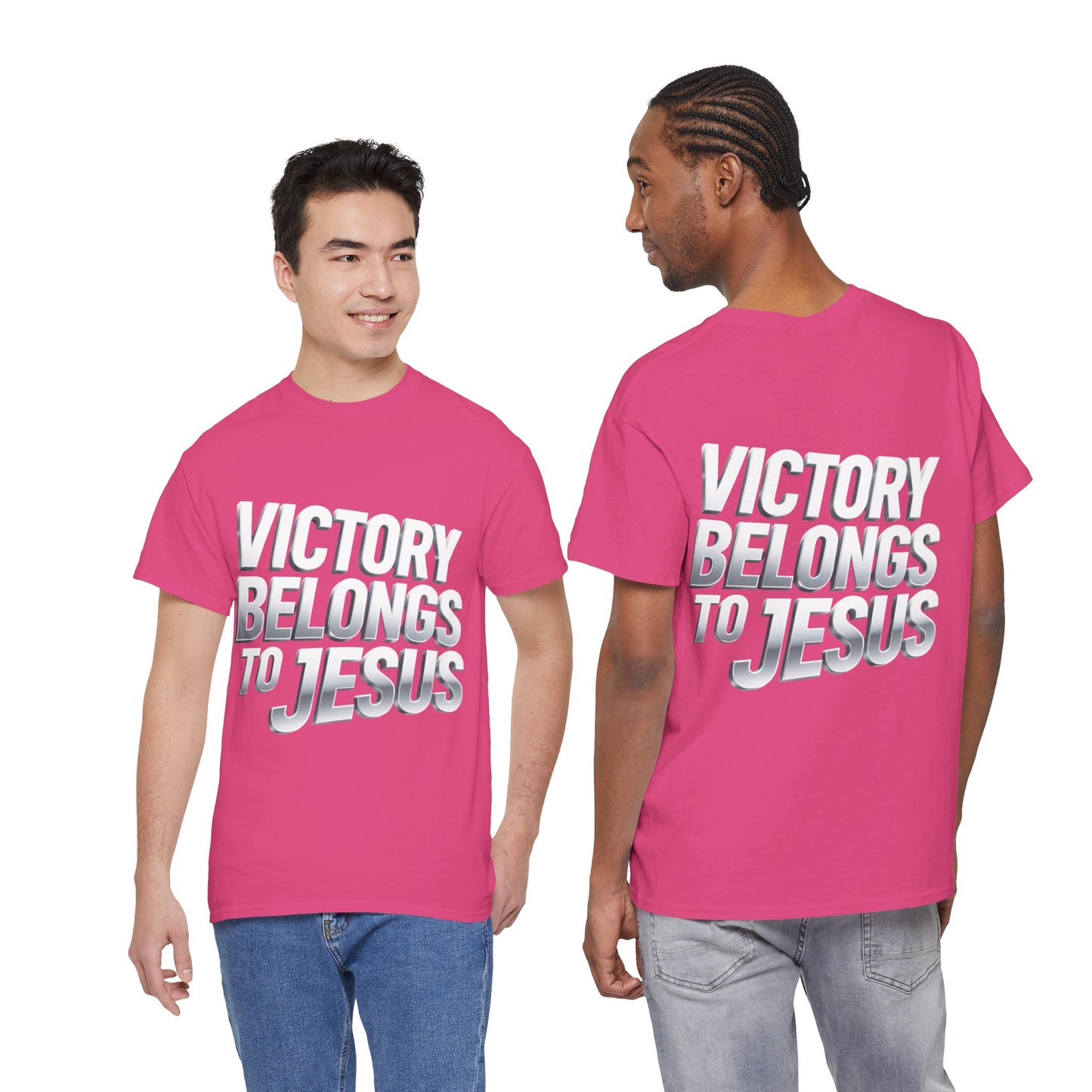 Victory Belongs to Jesus T-Shirt — Heavyweight Christian Faith Tee