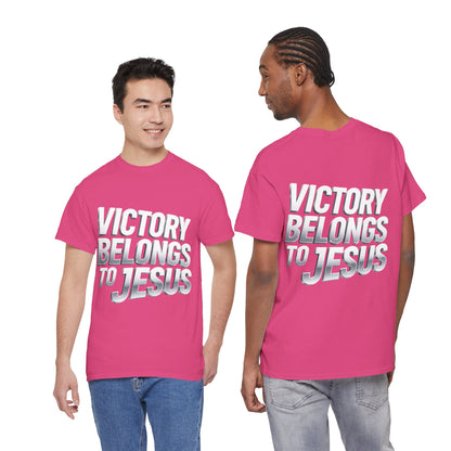 Victory Belongs to Jesus T-Shirt — Heavyweight Christian Faith Tee