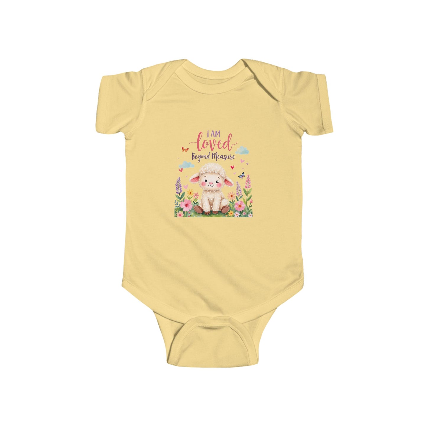 Infant Bodysuit — "I Am Loved" Bunny Floral Baby Onesie | Thoughtful Gift for baby shower