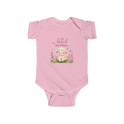 Personalized Infant Bodysuit — "I Am Loved" Bunny Floral Baby Onesie