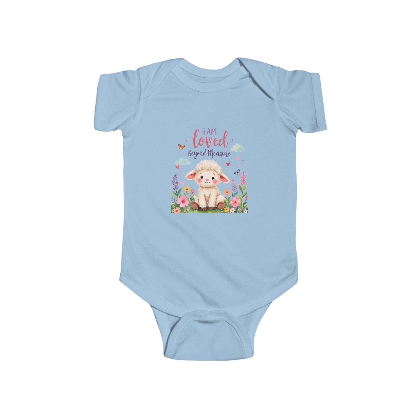 Infant Bodysuit — "I Am Loved" Bunny Floral Baby Onesie | Thoughtful Gift for baby shower