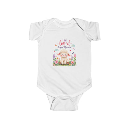 Personalized Infant Bodysuit — "I Am Loved" Bunny Floral Baby Onesie