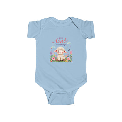 Personalized Infant Bodysuit — "I Am Loved" Bunny Floral Baby Onesie