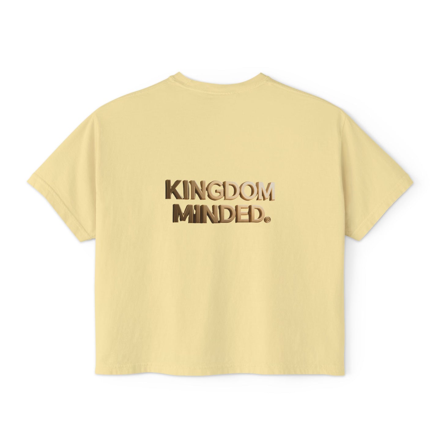 Kingdom Minded Boxy Tee — Women's Faith-Inspired Cropped T-Shirt