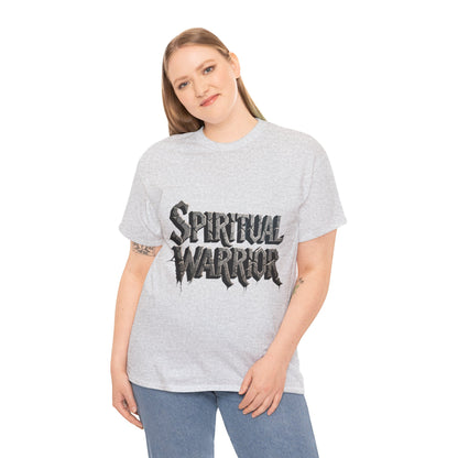 Spiritual Warrior T-Shirt — Gothic Lettering Faith & Strength Tee