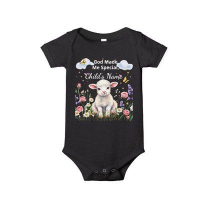 Infant Onesie - "God Made Me Special" Lamb Baby Bodysuit (What a Wonderful World)
