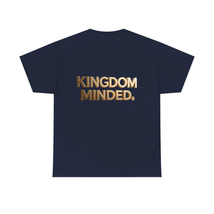 Faith & Focus Tee — Gold Typography Cotton Shirt