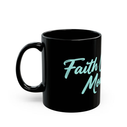 Keep Going Black Ceramic Mug — Aqua Script Inspirational Coffee Cup (11oz & 15oz)