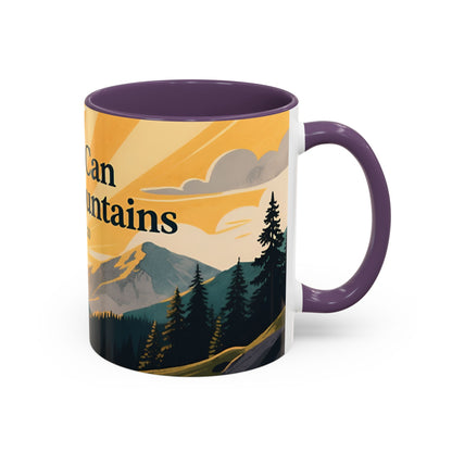 Faith Can Move Mountains Coffee Mug — Matthew 17:20 Inspirational Accent Mug