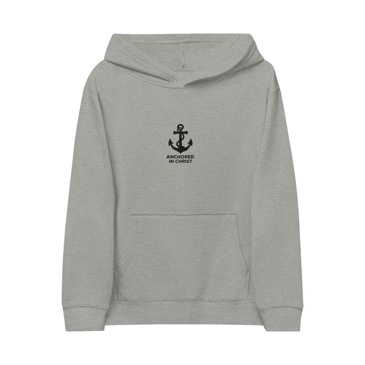 Kids Anchor Embroidered Hoodie — 'Anchored in Family' Fleece Pullover