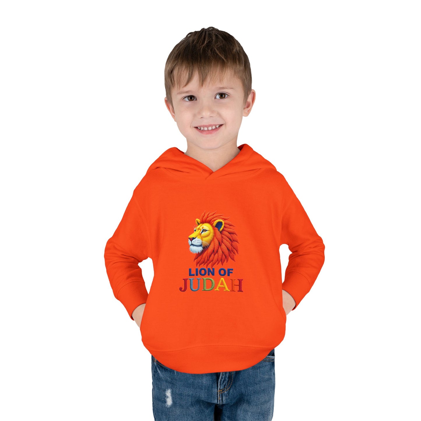 Lion of Judah Toddler Hoodie — Christian Kids Pullover with Colorful Lion Graphic