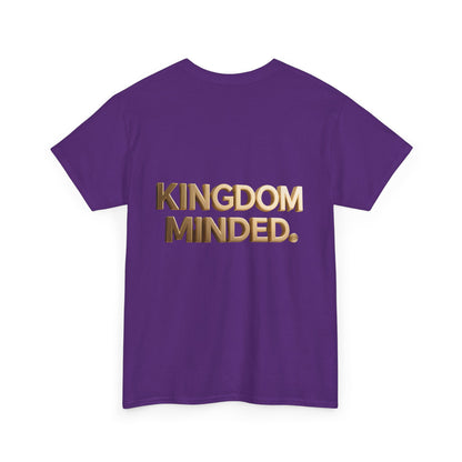 Faith & Focus Tee — Gold Typography Cotton Shirt